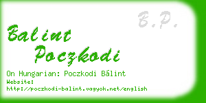 balint poczkodi business card