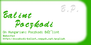 balint poczkodi business card